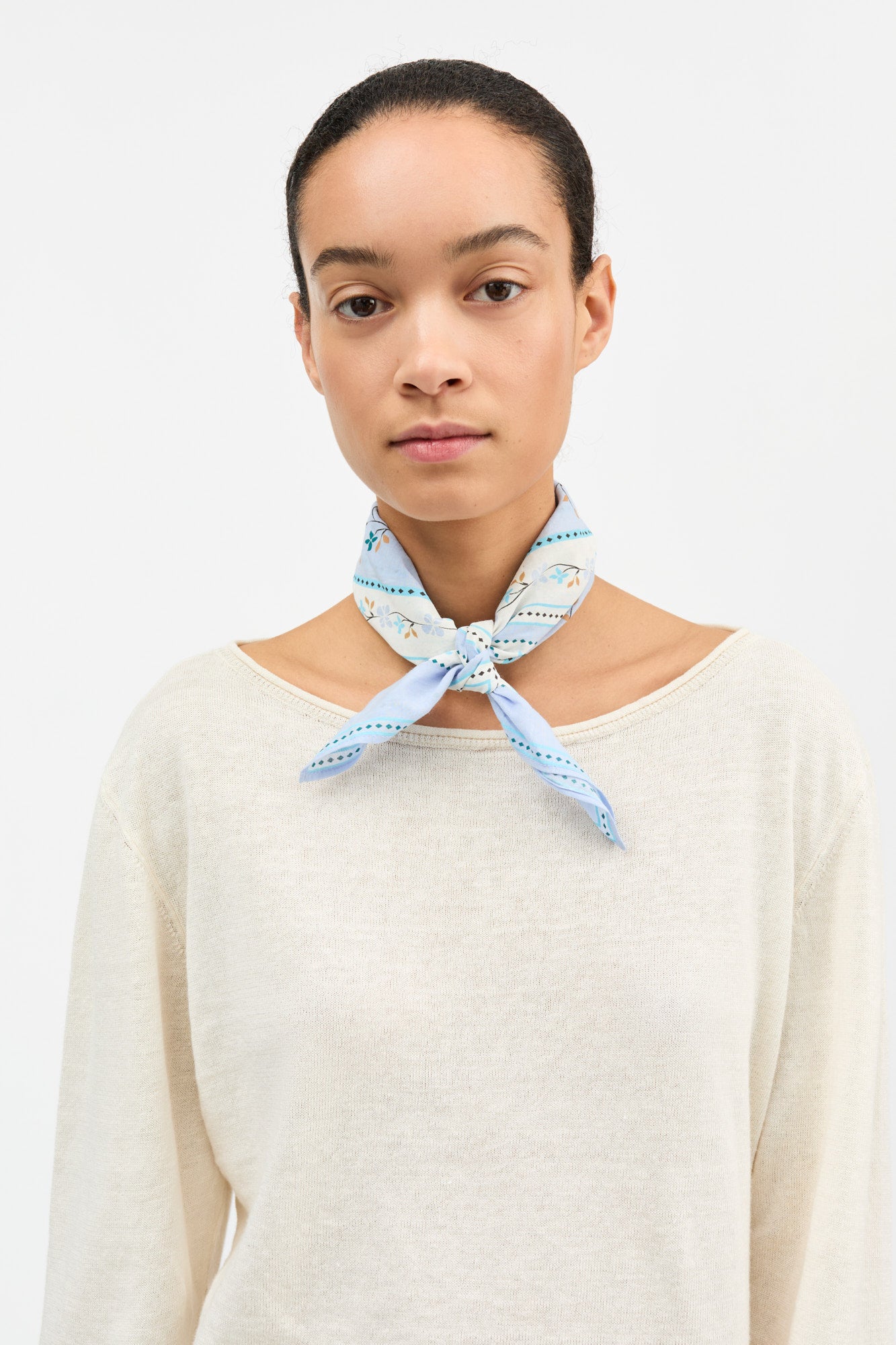 Skall Studio Skall floral scarf 55x55 Scarf Aqua